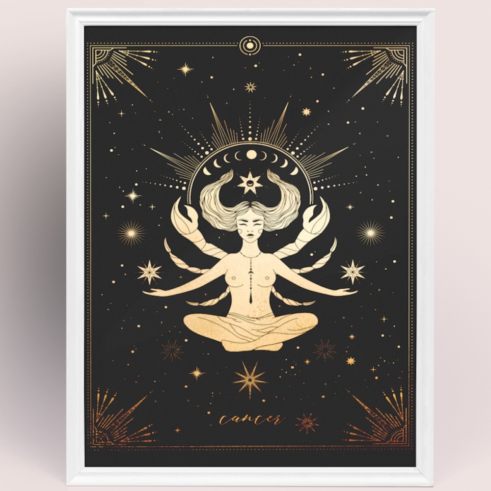 Cancer Wall Art Celestial Zodiac Horoscope Illustration Print Poster Unframed - Picture 4 of 17